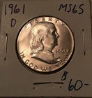 1961 D Franklin Half Dollar Gem BU
