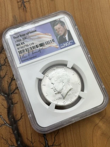 1964 MS65 Kennedy Half Dollar NGC Graded Silver Coin - HIGH GRADE !