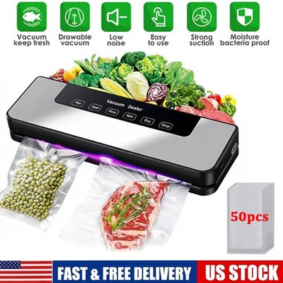 Vacuum Sealer Machine Food Preservation Storage Saver Automatic w/50pcs Seal Bag