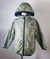 Patagonia Kid's Reversible Nano Puff Jacket Hooded Full Zip Logo Size 4/5