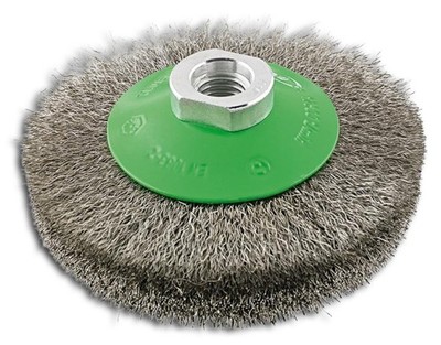 KEGELBÜRSTE, ROSTFREI VA M14 100X0,20MM GEWELLT, FORMAT
