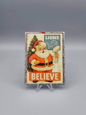 SANTA CLAUS BELIEVE DETROIT LIONS SUPER BOWL RETRO STYLE CHRISMAS DECOR SIGN