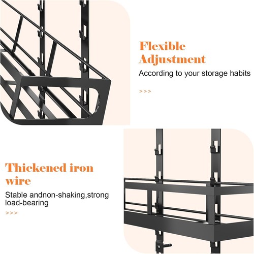 8-Tier Adjustable Spice Rack – Wall-Mounted Space-Saving Organizer W/ Mixed - Picture 6 of 7