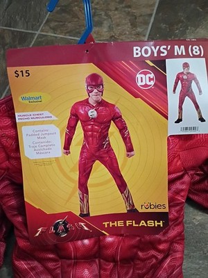 Officially Licensed DC Comics The Flash Deluxe Muscle Chest Costume | Boys' M (8