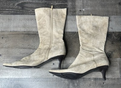 Nine West Cream Boots Booties 8 Suede Size 7.5 women s