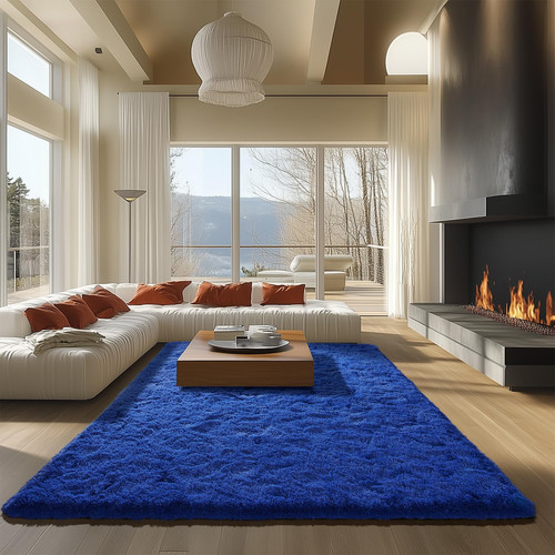 Soft Area Rugs for Living Room Bedroom 6x9 Feet Fluffy Fuzzy Furry Shaggy Aes...