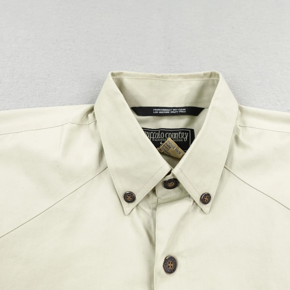 Camisa de campo Buffalo vintage para hombre XL beige Western Southwestern Eagle abotonada Foto 2 de 4