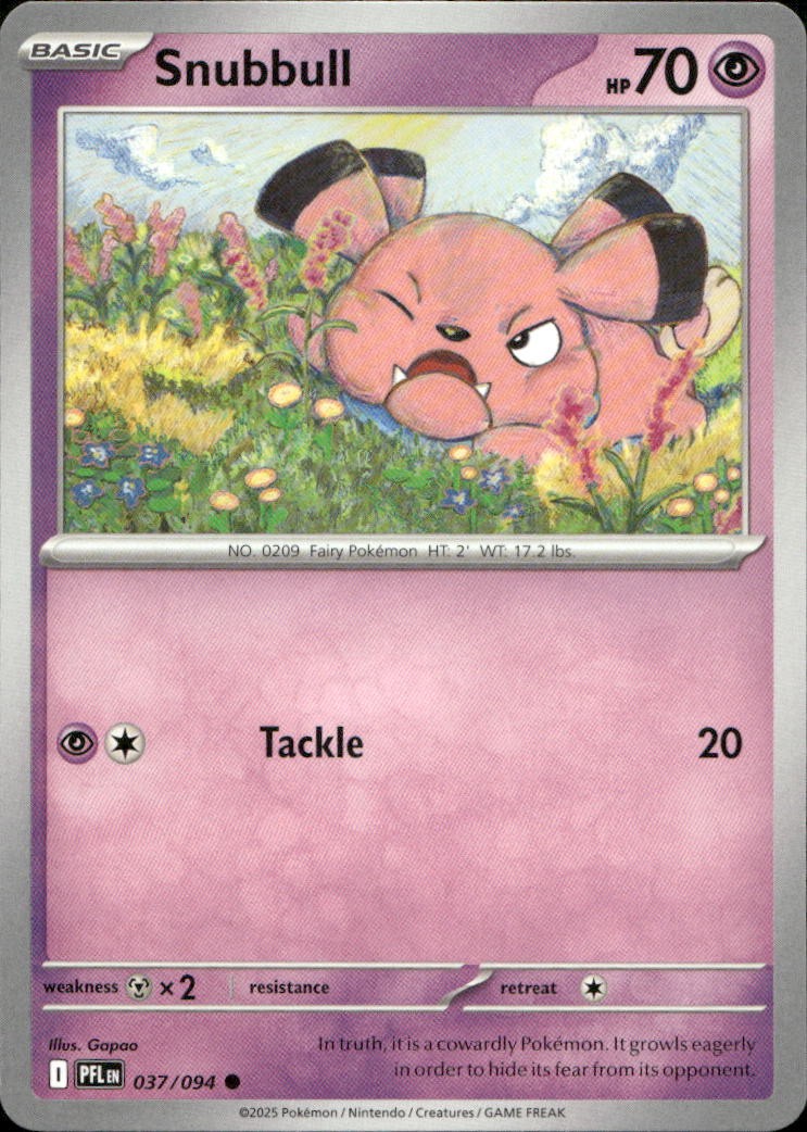 Snubbull 037/094 ME02 Phantasmal Flames C NM English Pokémon
