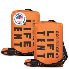 Go Time Gear Survival Life Tent • 2 Person Mylar Emergency Shelter Tube Te