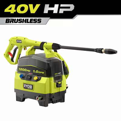 #ad Ryobi 40V 1200 Psi Cordless Electric Cold Water Pressure Washer Tool Only $234.12