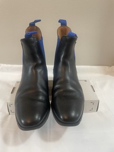 Trickers Chelsea Boots Black Leather Blue Elastic UK9. Us10
