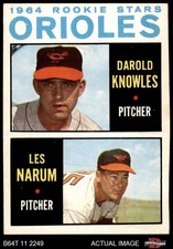 1964 Topps #418 Darold Knowles / Les Narum Orioles RCs RC 7 - NM