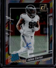 2023 Panini Clearly Donruss Jalen Carter Vintage Stripes Auto /18 #64