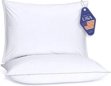 Down Alternative Pillows Standard/Queen Size Set of 2 - Queen Bed Pillows for...