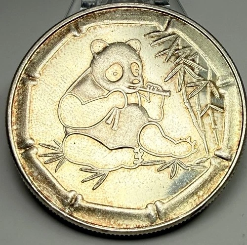 1oz Silver Panda & Wolf Head 1 oz .999 Fine Silver Round- Rare Vintage Round