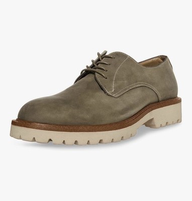 Steve Madden Men Brodee Plain Toe Derby Oxfords Size US 8.5 Grey Leather
