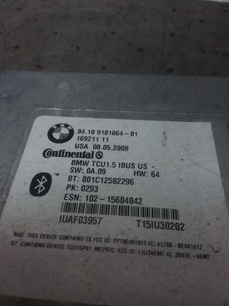 蓝牙远程信息处理控制模块 2008 宝马 X3 841091864 — 第 4/4 张图片