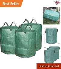272L Heavy Duty Garden Waste Bags - 3 Collapsible Sacks with Industrial Handles