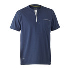 Bisley Flex & Move Cotton Henley T-Shirt Ribbed Neck Contrast Pocket Size M
