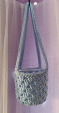 Crochet Handmade Plant Hanger Color Light Blue
