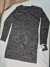 NWT IZ Byer Womens Sweater Dress Grey Charcoal Size XSmall Long Sleeve