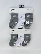 Nike Baby Swoosh Ankle Gripper Socks 6-Pairs 1480 - 12-24 Months, R2 A706T 