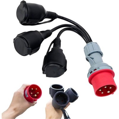 CEE Adapter Starkstrom Verteiler 400V 16A Camping Verlängerungskabel Schukost...