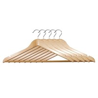 Kesper Holz-KleiderbüGel 5Er Pack 44,5 Cm Natur Mit Hosensteg Fsc-Lotusholz