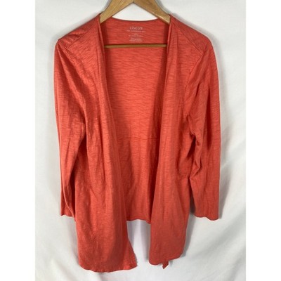 Chicos Ultimate Tee Open Front Draped Coral Pink. Cardigan Size 2 / Large