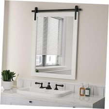 Farmhouse Mirror for Bathroom Rustic Vanity Mirror Wood 30"L x 22"W White