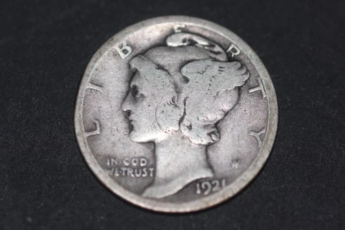 1921 MERCURY DIME. Good Plus-Tough Date