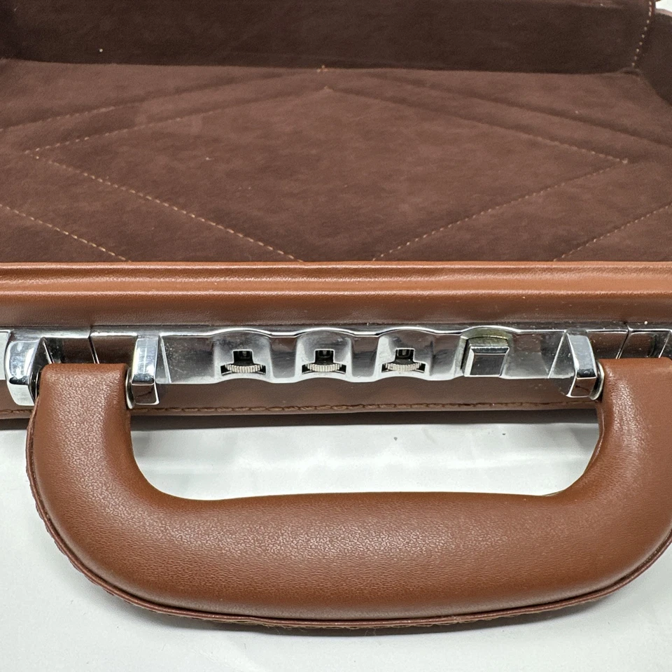 Maletines de negocios Feixueer para hombre estuche rígido de cuero, pequeños vintage Brie... Foto 3 de 4