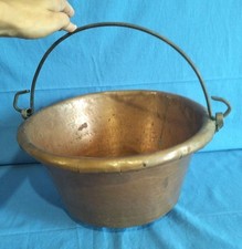 Antico Paiolo Calderone Da Camino Rame Battuto A Mano Vintage