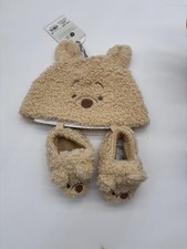 Baby Winnie the Pooh Hat and Bootie Set One Size - Cloud Island Tan NWT 