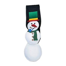 Mens Silk Neck Tie Christmas Holiday Snowman Shape Candy Cane Print Black Multi