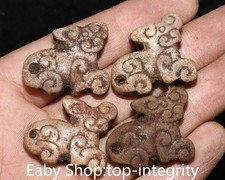 1.2 '' Ancien dynastie Han Hetian Jade Fengshui Bête Amulet Pendentif Set