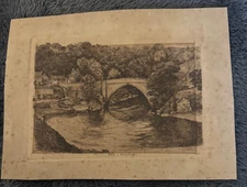 1888 Art Etching "Brig O Balgownie" CRB Barrett British Catty & Dobson London