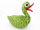 Vintage Hand Blown Italian Murano Art Glass Duck 9" Long x 7.5" Tall x 4.75" W