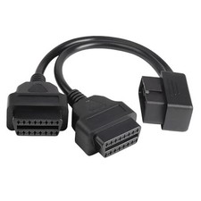 Right Angle OBD2 Splitter Y Cable Splitter B20 OBDII 1 Male Splitter to 2