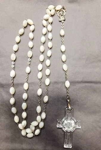Waterford Mother-of-Pearl Rosary with Crystal Celtic Cross