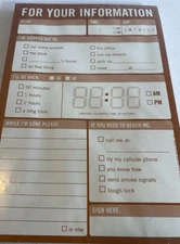 NEW Note Pad FYI Pad 60 Sheets Stepped Out? Be Back?  Time New Sealed Package