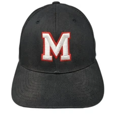 M Logo Fitted Trucker Hat Black M Embroidered Mesh Back Flexfit Port Authority