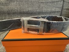 CINTURA LUSSO HERMÈS - Unisex - NUOVA - 38MM REVERSIBLE LEATHER 105 cm - Blue