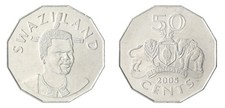 Swaziland 50 Cents, 2005, KM #52, Mint