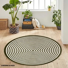 Circular Circle Round Rugs Circles Non Slip Machine Washable Floor Large Mat Rug