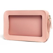 LETGO Clear Makeup Bags, TSA Approved Toiletry Bag with Zipper, Clear C-Pink