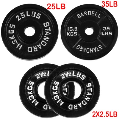  Weight Plates 2.5/25/35LB Cast Iron Weightlifting Fitness Gym 2'' Barbell