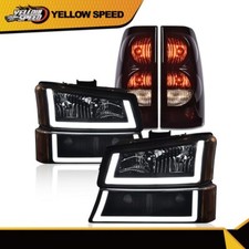 Fit For 2003-2006 Chevy Silverado 1500 2500 Led Drl Headlights Tail Lights Black Fit For 2003-2006 Chevy Silverado 1500 2500 Led Drl Headlights Tail Lights Black