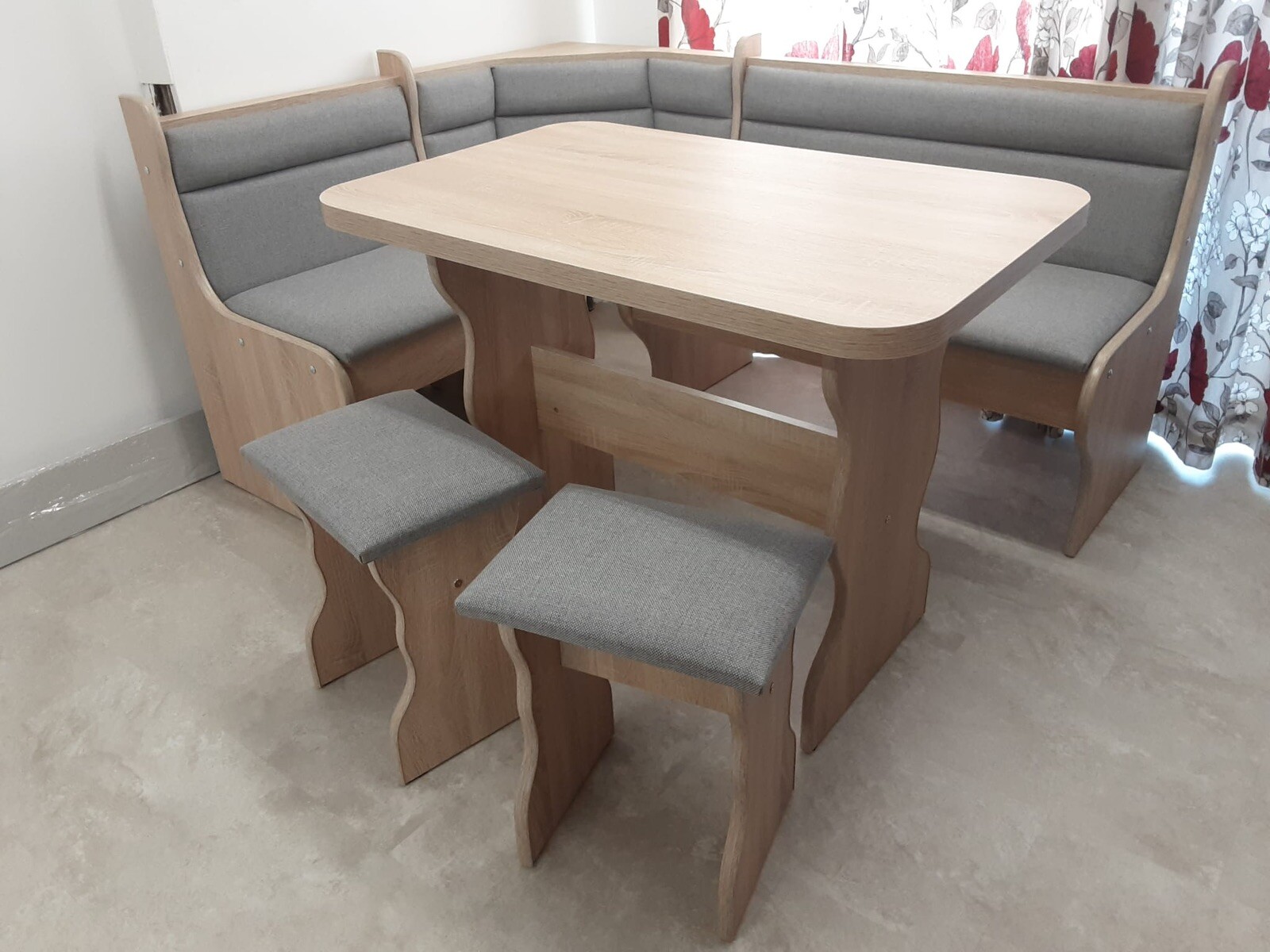 KITCHEN DINING CORNER SEATING BENCH TABLE 2 STOOLS WITH STORAGE eBay