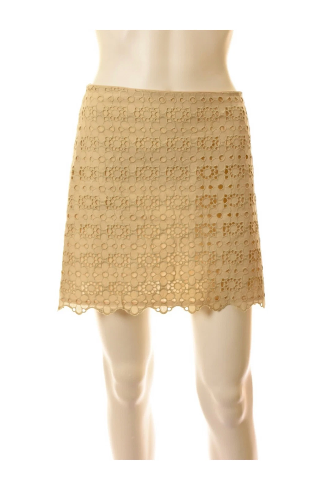 J.CREW women's beige lace mini cotton skirt Sz 2